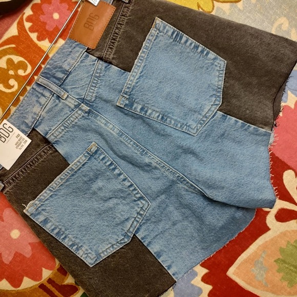 BDG Pax High Rise Denim Shorts Color Block Urban Outfitters Size 29 - Picture 12 of 12